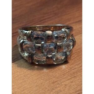 LIRM Sterling Silver Blue Topaz Ring Size 6